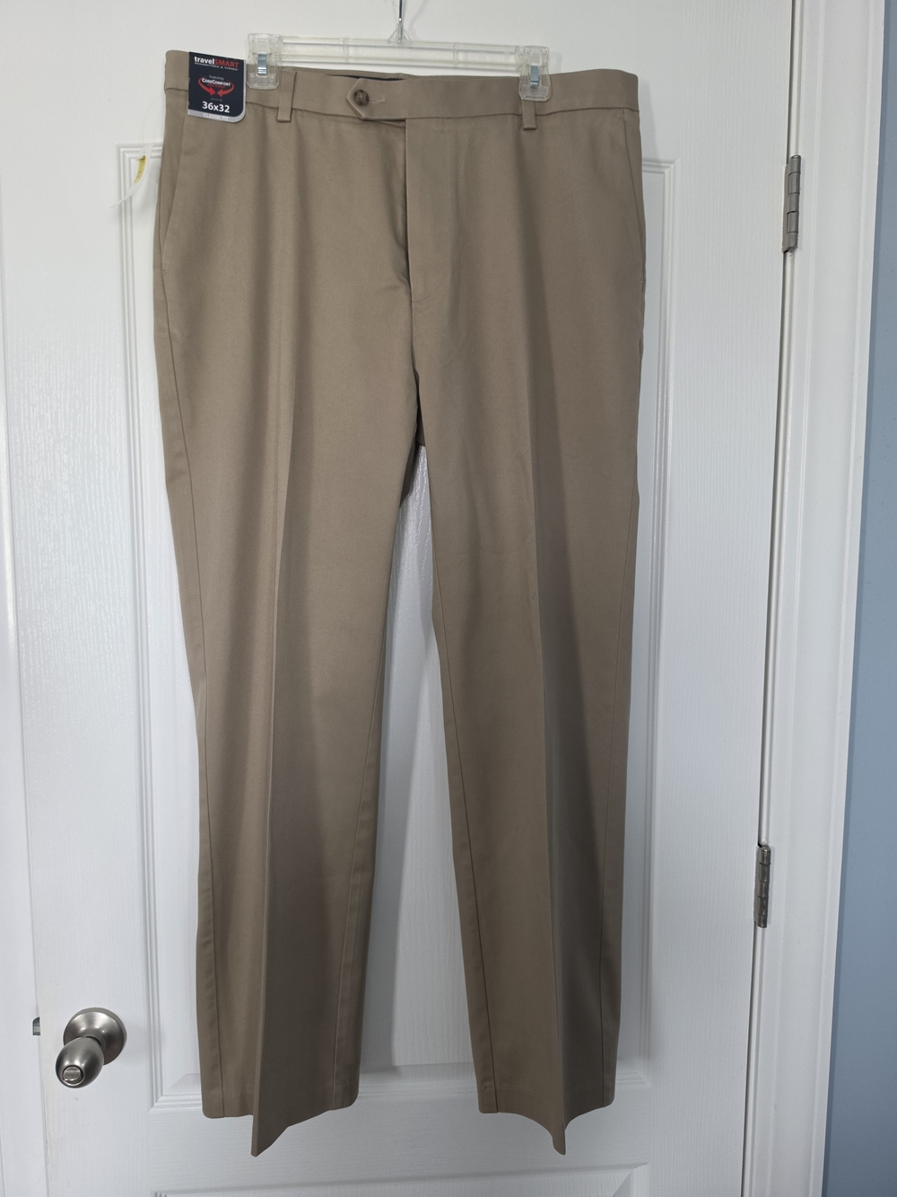 TravelSMART Men’s Classic Fit Dress Pants - Khaki 36x32